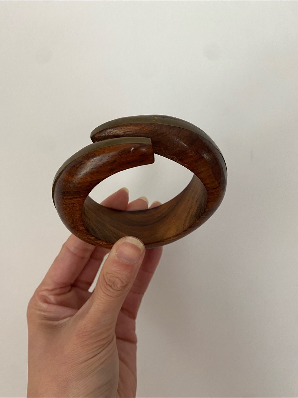 Vintage Brass and Wood Bangle